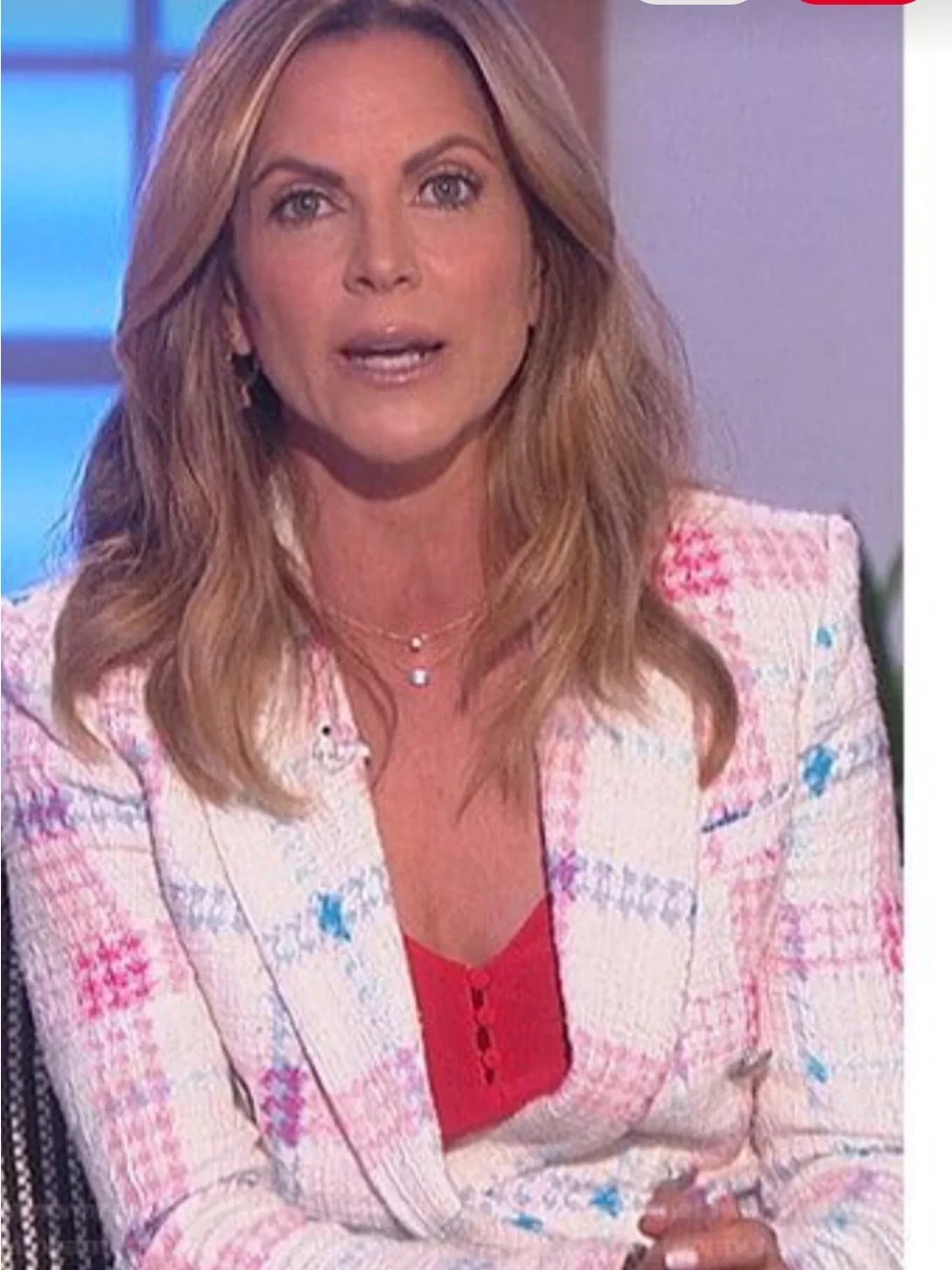 Maison d’Amelie Paris Blazer L Pastel Plaid Tweed Double Breasted Preppy Chic E